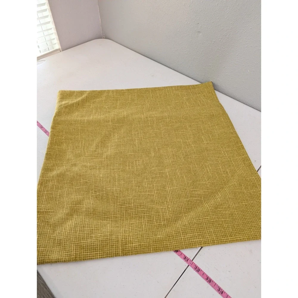Mustard Yellow Texture 22x22 Decorative Pillow Cover Button Zipper Accent Square